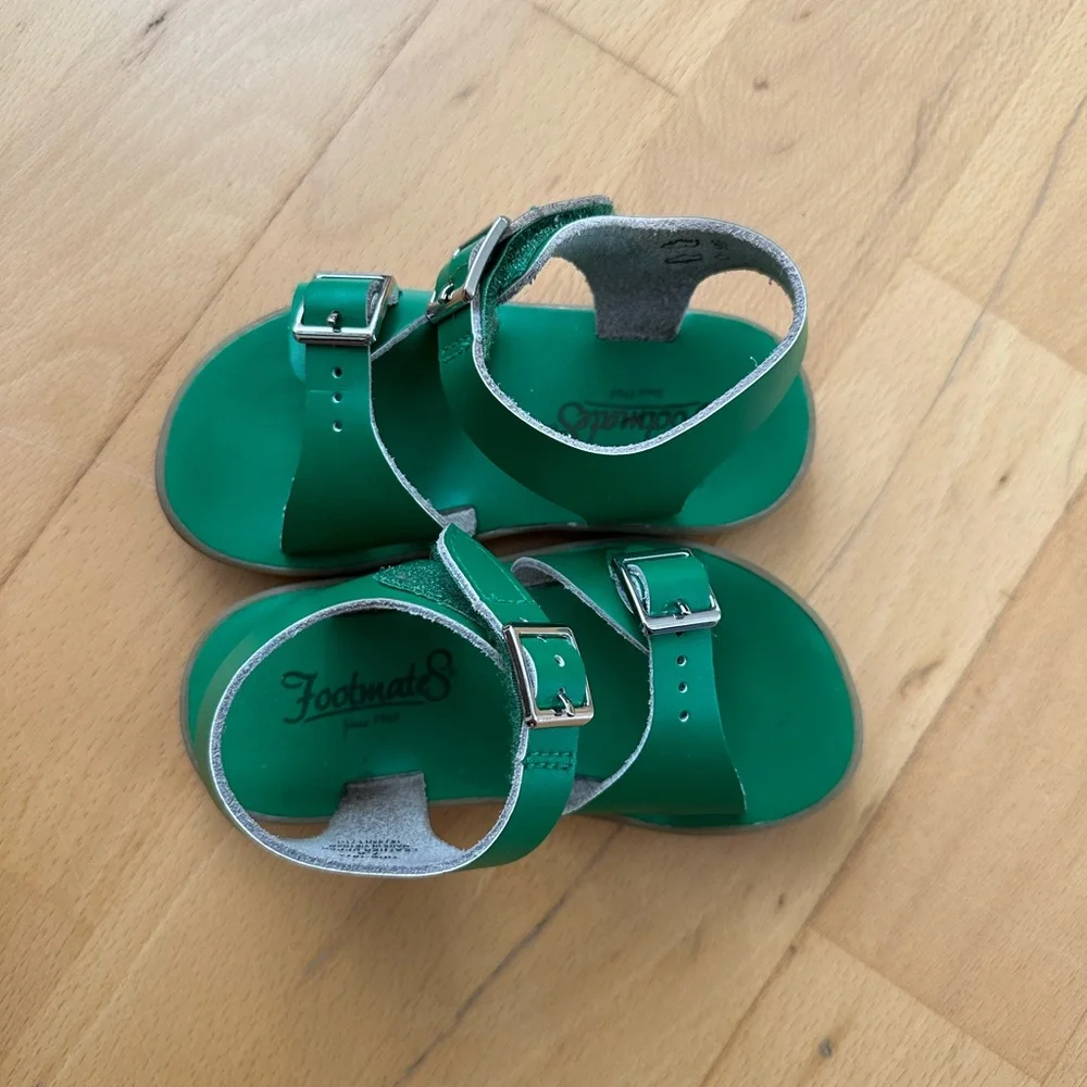 FootMates Green Double-Buckle Kids Sandals